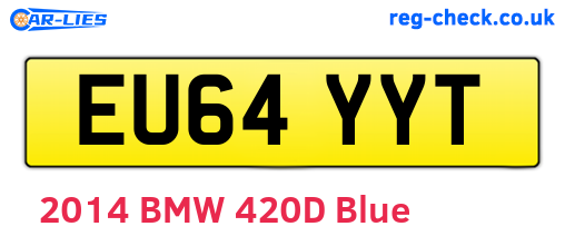 EU64YYT are the vehicle registration plates.