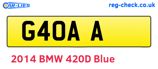 G4OAA are the vehicle registration plates.