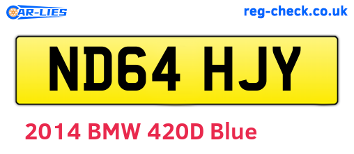 ND64HJY are the vehicle registration plates.