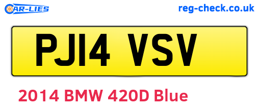 PJ14VSV are the vehicle registration plates.