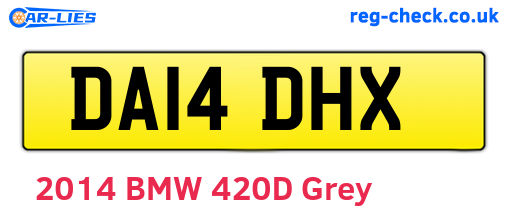 DA14DHX are the vehicle registration plates.