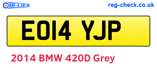 EO14YJP are the vehicle registration plates.