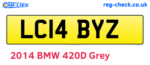 LC14BYZ are the vehicle registration plates.