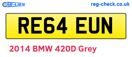 RE64EUN are the vehicle registration plates.