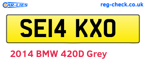 SE14KXO are the vehicle registration plates.