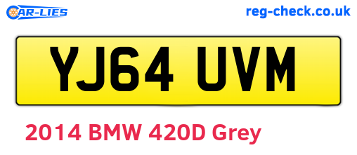 YJ64UVM are the vehicle registration plates.