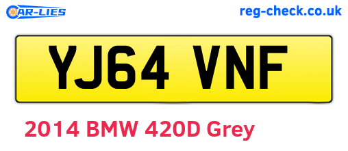 YJ64VNF are the vehicle registration plates.