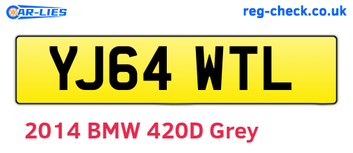 YJ64WTL are the vehicle registration plates.