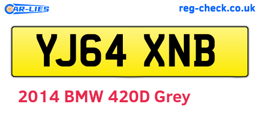 YJ64XNB are the vehicle registration plates.