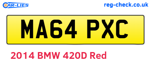 MA64PXC are the vehicle registration plates.