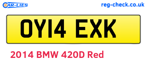 OY14EXK are the vehicle registration plates.