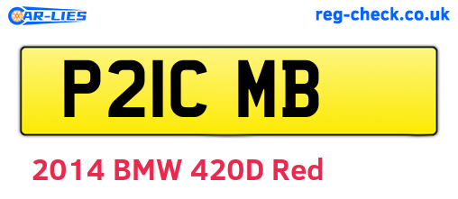 P21CMB are the vehicle registration plates.