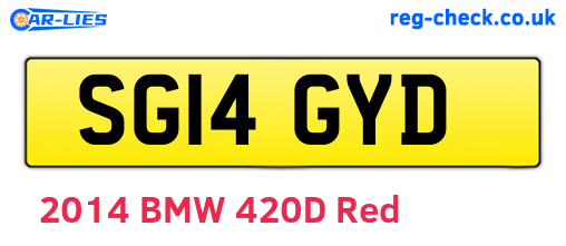 SG14GYD are the vehicle registration plates.