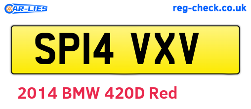 SP14VXV are the vehicle registration plates.