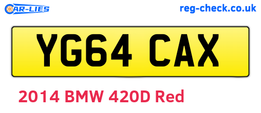 YG64CAX are the vehicle registration plates.