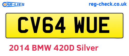 CV64WUE are the vehicle registration plates.