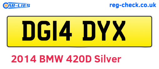 DG14DYX are the vehicle registration plates.
