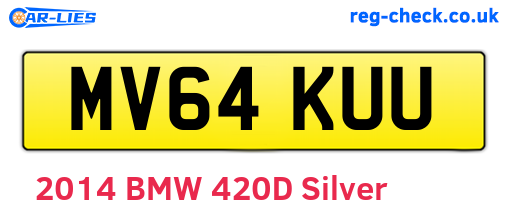 MV64KUU are the vehicle registration plates.