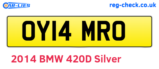 OY14MRO are the vehicle registration plates.