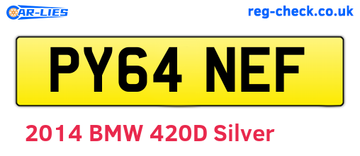 PY64NEF are the vehicle registration plates.