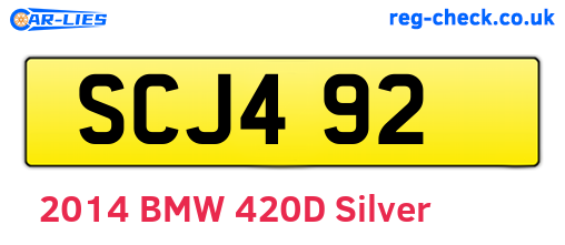 SCJ492 are the vehicle registration plates.