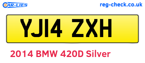 YJ14ZXH are the vehicle registration plates.