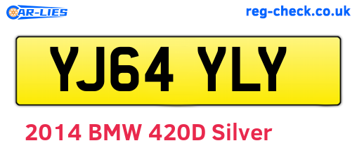 YJ64YLY are the vehicle registration plates.