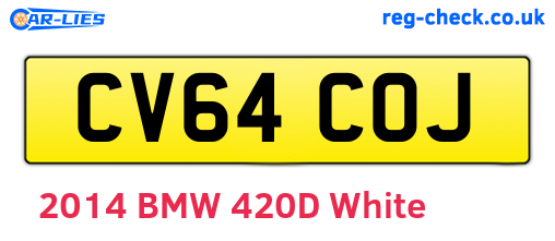 CV64COJ are the vehicle registration plates.