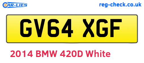 GV64XGF are the vehicle registration plates.