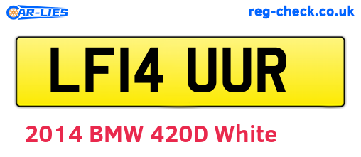 LF14UUR are the vehicle registration plates.