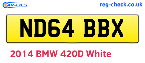 ND64BBX are the vehicle registration plates.