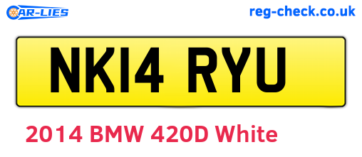NK14RYU are the vehicle registration plates.