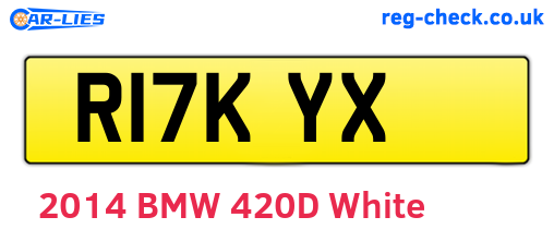 R17KYX are the vehicle registration plates.