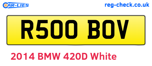 R500BOV are the vehicle registration plates.