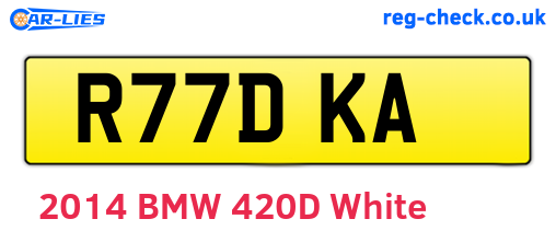 R77DKA are the vehicle registration plates.