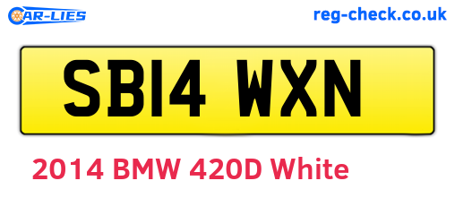 SB14WXN are the vehicle registration plates.