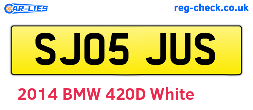 SJ05JUS are the vehicle registration plates.
