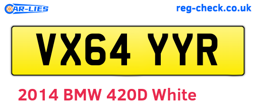 VX64YYR are the vehicle registration plates.