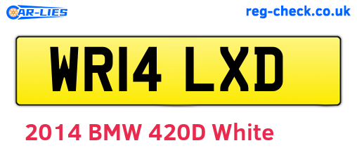 WR14LXD are the vehicle registration plates.