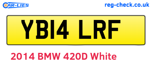 YB14LRF are the vehicle registration plates.