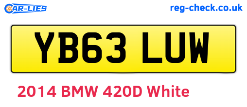 YB63LUW are the vehicle registration plates.