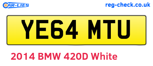 YE64MTU are the vehicle registration plates.