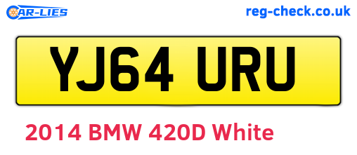 YJ64URU are the vehicle registration plates.