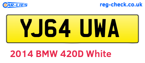YJ64UWA are the vehicle registration plates.
