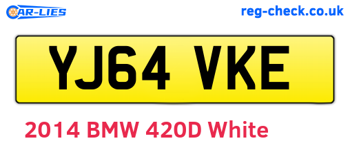 YJ64VKE are the vehicle registration plates.