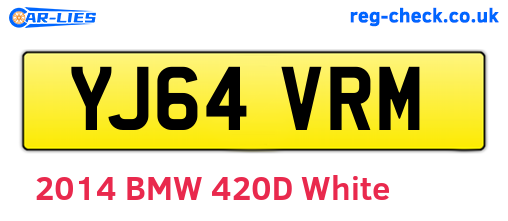 YJ64VRM are the vehicle registration plates.