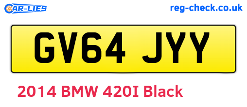GV64JYY are the vehicle registration plates.