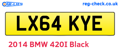 LX64KYE are the vehicle registration plates.
