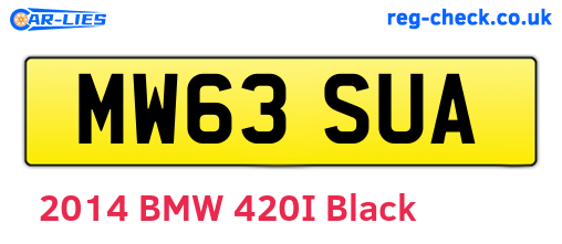 MW63SUA are the vehicle registration plates.