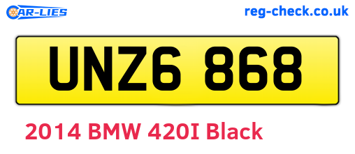 UNZ6868 are the vehicle registration plates.